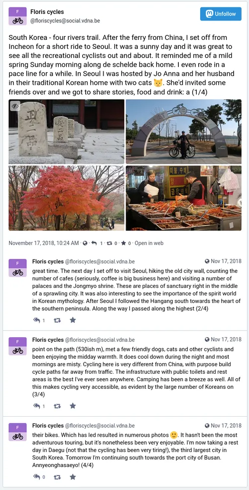 Long posts are split into multiple toots